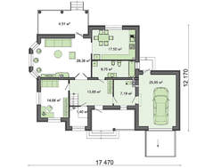 Планировка оригинального двухэтажного дома с эркерами