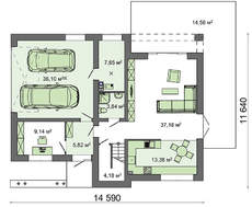 Проект великолепного дома с роскошным гаражом и балконом