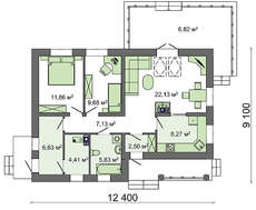 Проект европейского коттеджа со ставнями