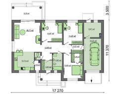 Проект одноэтажного дома с тремя спальнями