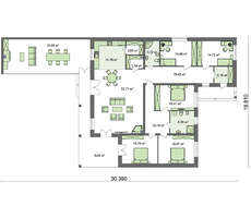 Архитектурный проект дома на несколько блоков