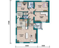 Проект современного коттеджа с кирпичным декором площадью 162 кв. м