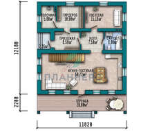 Проект двухэтажного коттеджа площадью 208 кв. м в стиле французского шале