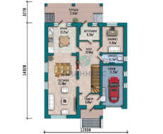 План особняка в три этажа площадью 380 кв. м