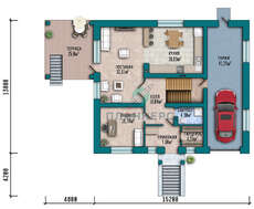 Схема современного особняка площадью 436 кв. м с цокольным этажом