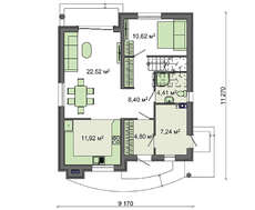 Проект двухэтажного коттеджа с красочным экстерьером площадью 135 кв. м