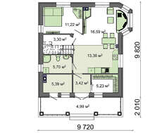 Проект белоснежного дома в два этажа с колоннами и балконами общей площадью 133 кв. м