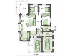 Современный коттедж со встроенным гаражом