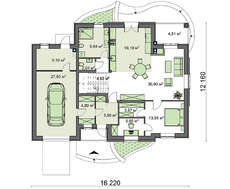 Проект коттеджа с мансардой и эркером площадью 289 кв.м