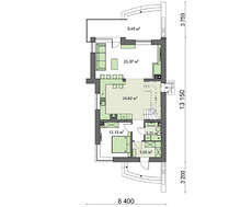 Проект компактного трехэтажного дома площадью 169 кв. м с четырьмя личными комнатами
