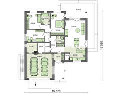 Большой одноэтажный дом в европейском стиле