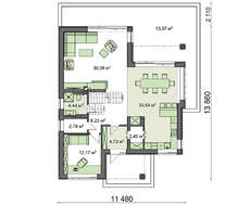 Современный коттедж в два этажа со строгим экстерьером