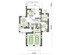 Красивый кирпичный дом в два этажа со строгим экстерьером