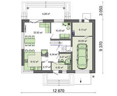 Симпатичный двухэтажный коттедж со встроенным гаражом