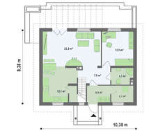 Проект небольшого уютного дома площадью 135 кв.м.