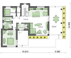 Белоснежный коттедж в два этажа с серым декором стен