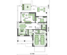 Современный особняк со встроенным гаражом на два автомобиля