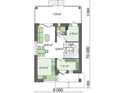 Небольшой дом в два этажа с аристократическим экстерьером