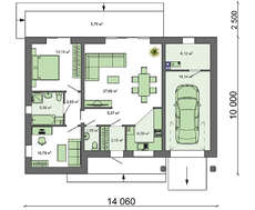 Компактный коттедж в европейском стиле со встроенным гаражом