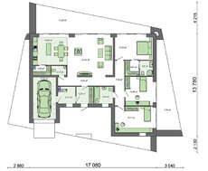 Стильный коттедж с террасами оригинальной формы
