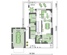 Проект дома с мансардой общей площадью 252 кв.м.и гаражом 33 кв.м.