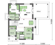 Архитектурный проект двухэтажного жилого дома площадью 231 кв.м.