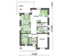 Проект трехэтажного дома общей площадью 252 кв.м.