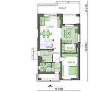 Проект дома с мансардой в светлых тонах площадью 180 кв.м.