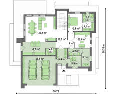 Проект для строительства двухэтажного коттеджа площадью 210 кв.м.