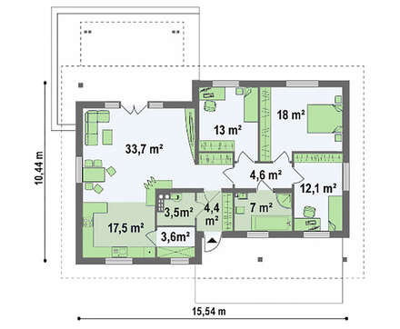 Проект загородного дома с многоскатной крышей