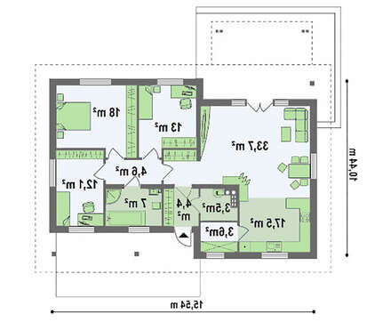 Проект загородного дома с многоскатной крышей