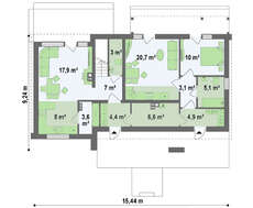 Проект двухсемейного дома с общим входом