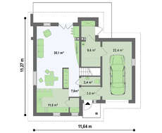 Проект коттеджа с мансардой общей площадью 172 кв.м.