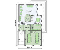 Проект дома с большой террасой над гаражом