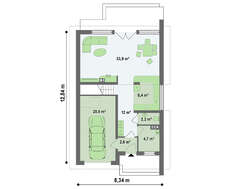 Проект дома с мансардой площадью 165 кв.м.