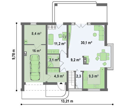 Проект комфортного дома с гаражом