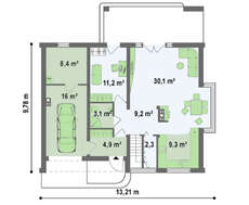 Проект комфортного дома с гаражом