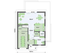 Проект яркого стильного классического дома с мансардой и гаражом для автомобиля