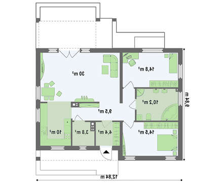 Проект недорогого энергосберегающего современного коттеджа