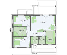 Проект недорогого энергосберегающего современного коттеджа