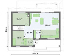 Проект энергосберегающего дома с мансардой