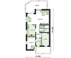 Проект дома с мансардой для узкого участка