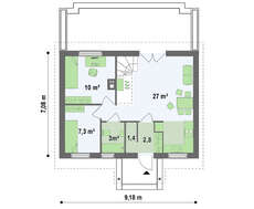 Проект классического дома с двускатной крышей
