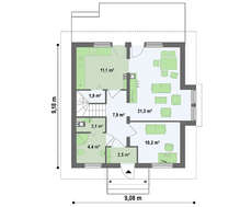 Проект небольшого дома с кабинетом на первом этаже