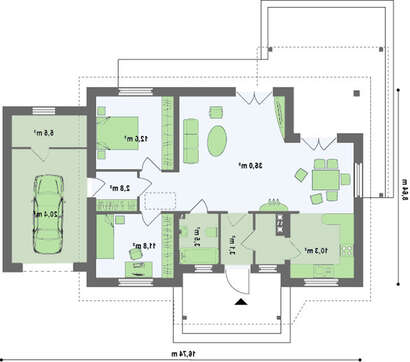 Классический проект небольшого дачного дома