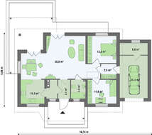 Классический проект небольшого дачного дома