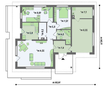 Проект небольшого дачного дома с гаражом