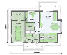 Проект коттеджа с гаражом