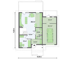 Проект 2х этажного классического просторного дома с мансардой и гаражом