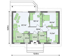 Проект классического одноэтажного коттеджа в традиционном стиле